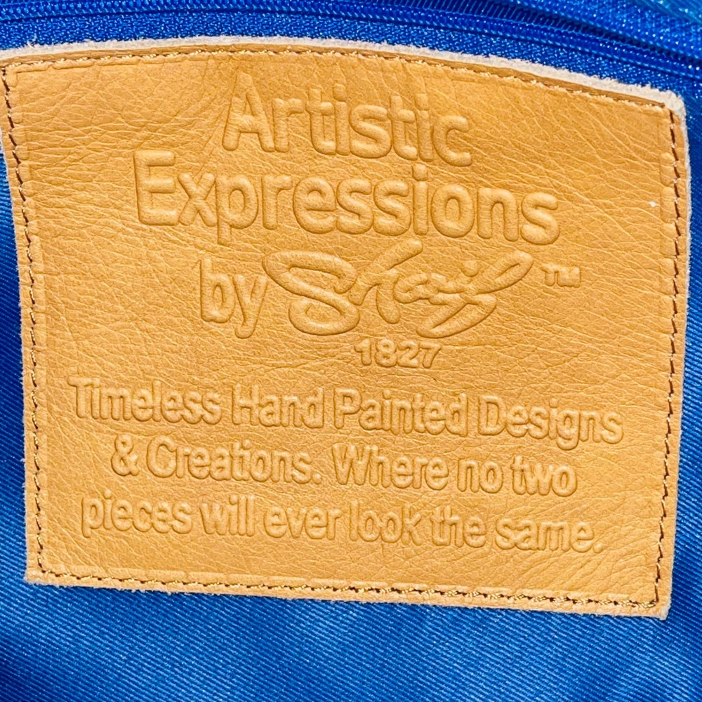 Sharif 1827 Hand Painted Genuine Leather Crossbody Bag Hot Air Balloons Multi - Picture 11 of 15
